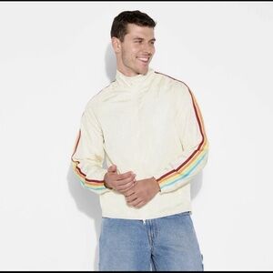 Pride Adult Long Sleeve Zip-Up Windbreaker Jacket - Ivory Large